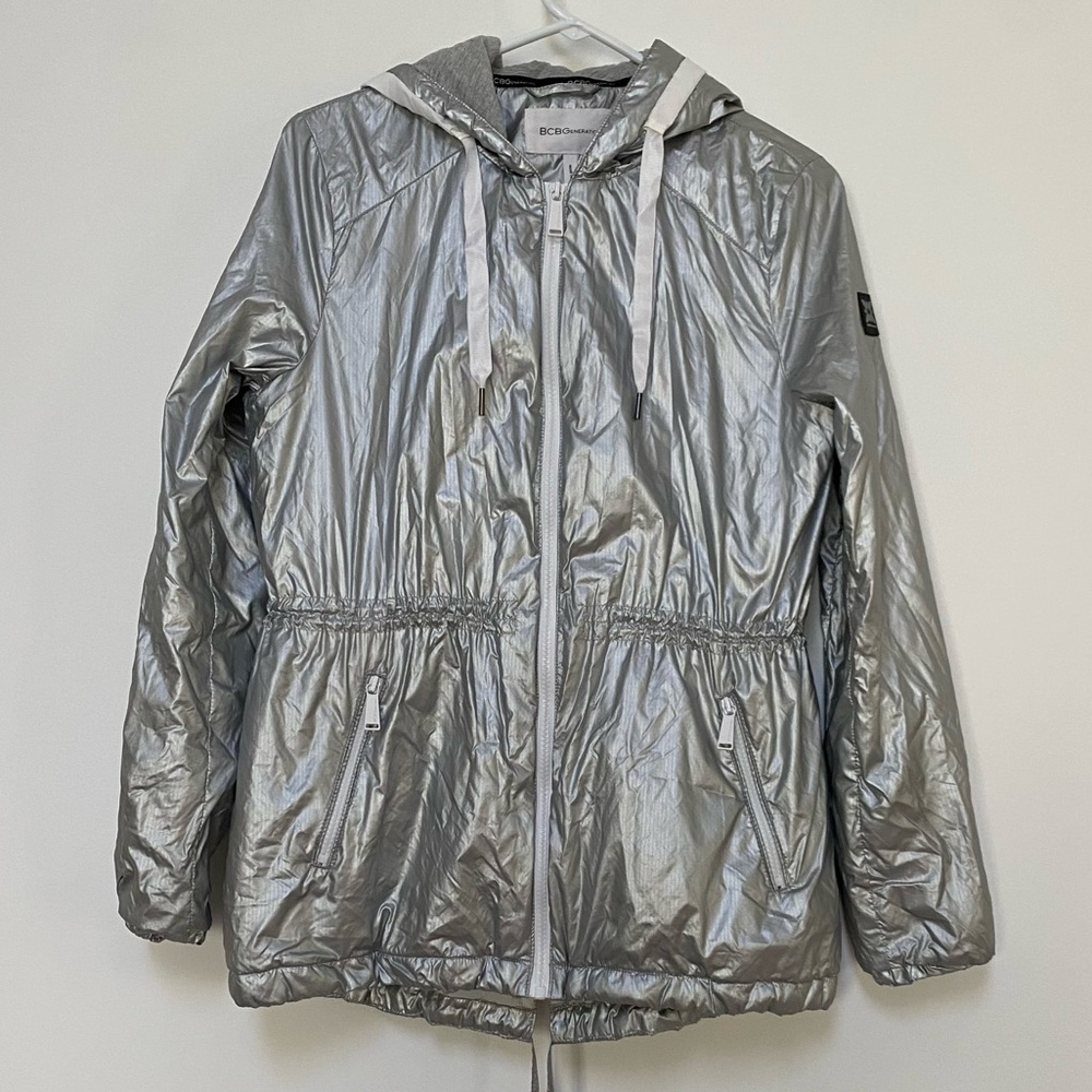 Bcbgeneration Packable Lightweight Jacket Silver … - image 1